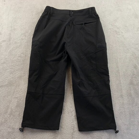 NWT Magco Msen Womens Cargo Pants Small Black Outdoors Capri Elastic Waist Casua - Picture 13 of 13